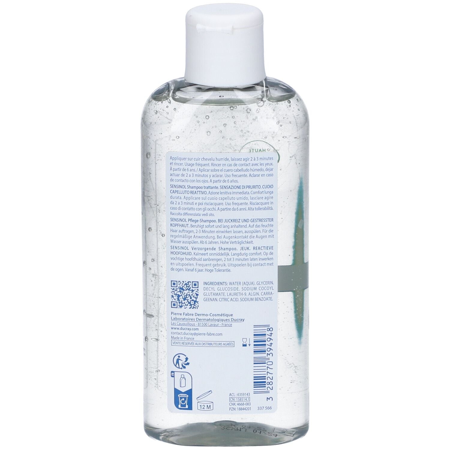 Ducray Sensinol Shampoo 200 ml - Per Cuoio Capelluso Sensibile e Reattivo