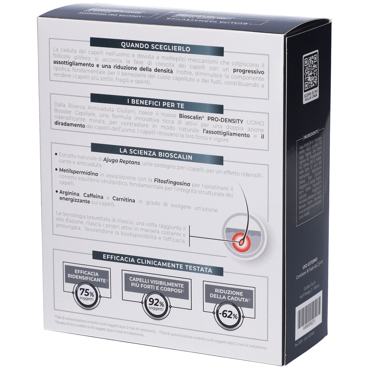 Bioscalin Pro-Density Uomo Booster Capillare 2 Mesi Trattamento 16 fiale
