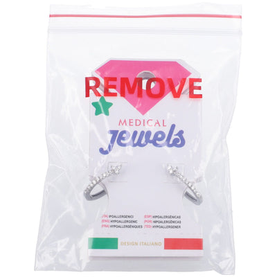 4447 Orecchini Definitivi Medical Jewels Cerchio Con Trifoglio Geometrico