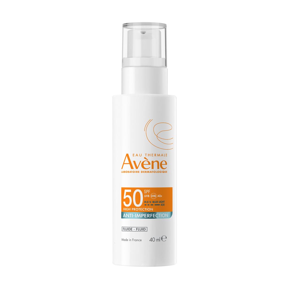 Eau Thermale Avène Fluido anti-imperfezioni - Alta protezione solare SPF 50 - Viso