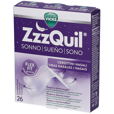 Vicks ZzzQuil Sonno Cerottini Nasali Respira e Dormi meglio 26 Pezzi