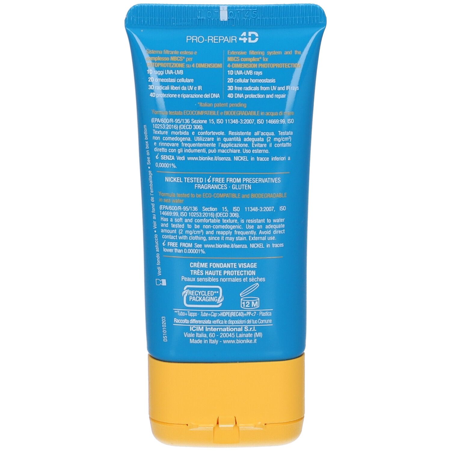 Bionike Defence Sun SPF50+ Crema Viso Fondente 50 Ml