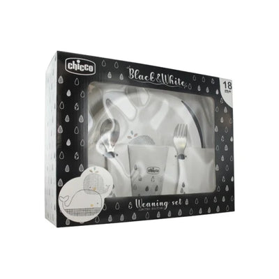 Chicco Set Pappa Black&amp;White 18M+ Whales