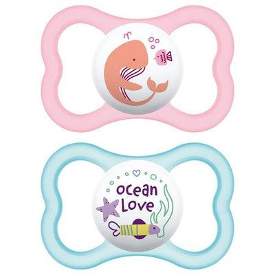Mam - Air Succhietto In Silicone 16M+ Rosa Confezione 2 Pezzi