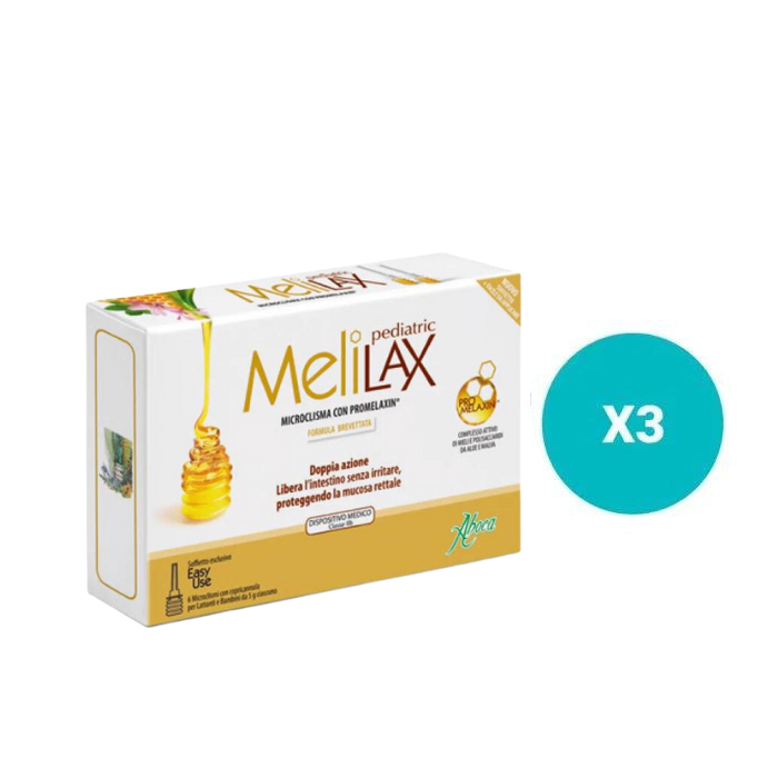 3 Confezioni -Aboca Melilax Pediatric - Tot. 18 Microclismi - 3 Confezioni -Aboca Melilax Pediatric - Tot. 18 Microclismi