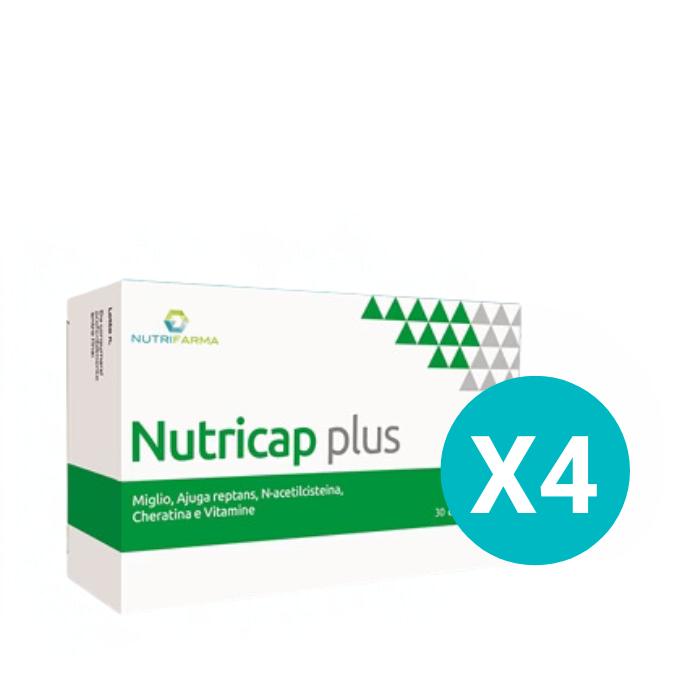 4 Confezioni Nutricap Plus - Tot 120 compresse - 4 mesi di trattamento - 4 Confezioni Nutricap Plus - Tot 120 compresse - 4 mesi di trattamento