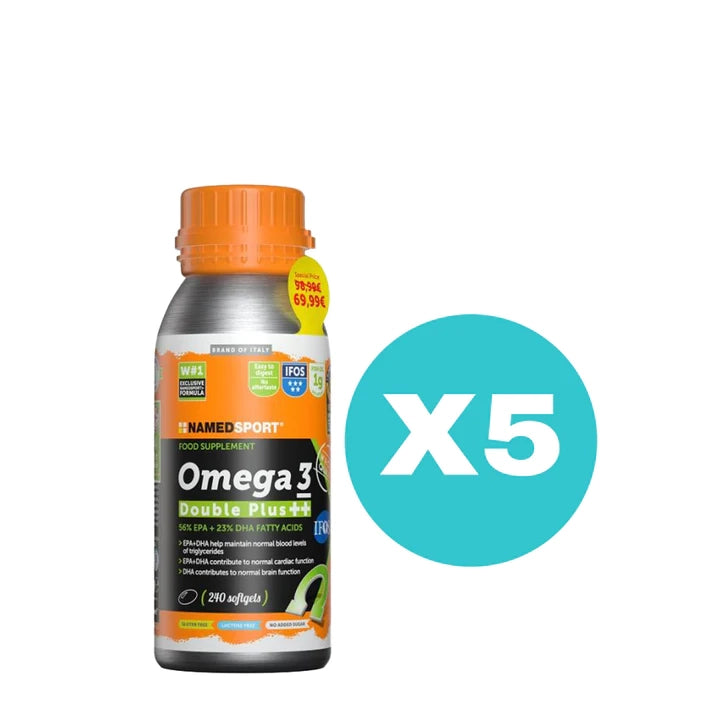 5 Confezioni - Omega 3 Double Plus - Integratore Omega 3 Massimo Grado Di Purezza 240 Softgel (Tot. 1200 Softgel)