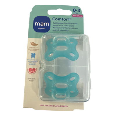 Mam Comfort Succhietto In Silicone Neutro 2 Pezzi 0-3 Mesi cod. in esaurimento colori variabili