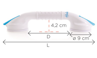 Maniglia di sicurezza a ventosa lineare 50 cm