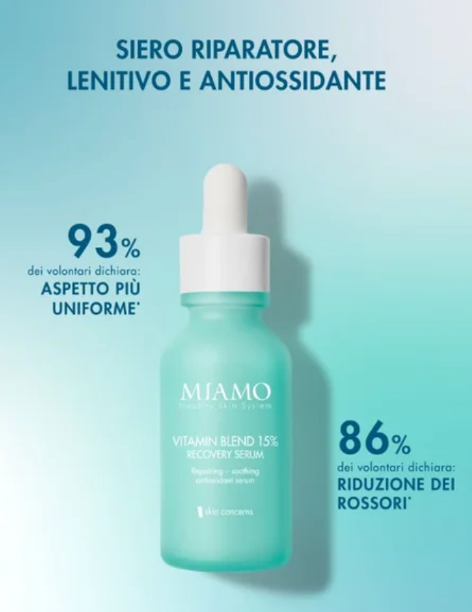MIAMO Protocollo AntiOx Repair &amp; Protect Vitamin Blend 15% Recovery Serum 30 ml + Pigment Defense Sunscreen Drops SPF50+ 10 ml + Skin Defense Integratore 3 bustine