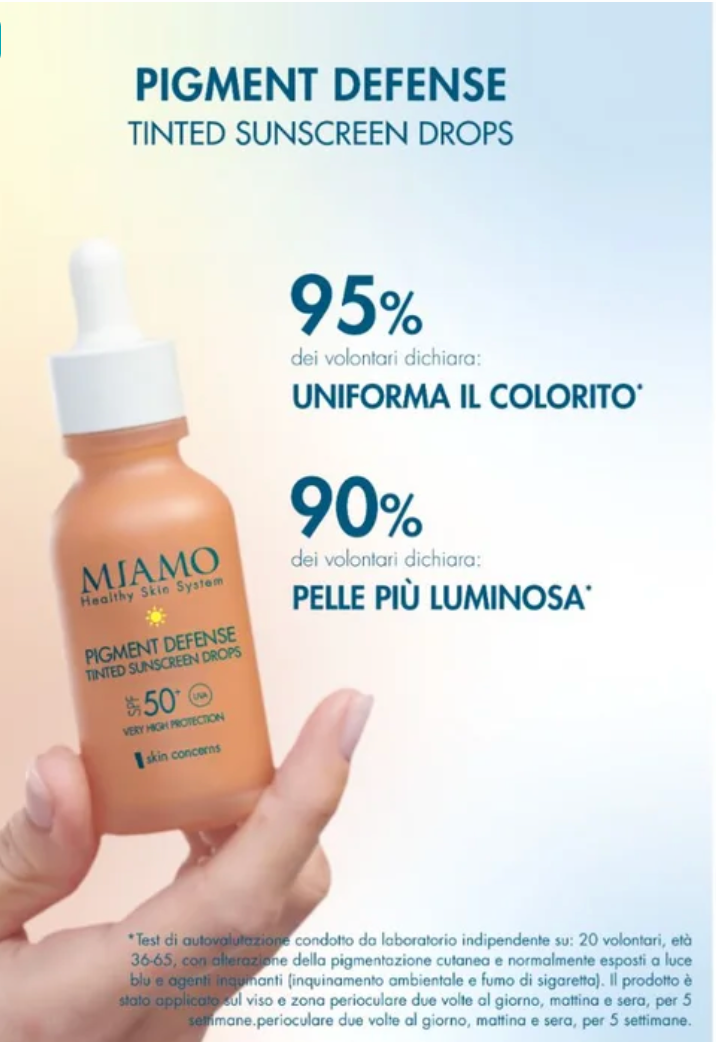 MIAMO Protocollo AntiOx Repair &amp; Protect Vitamin Blend 15% Recovery Serum 30 ml + Pigment Defense Sunscreen Drops SPF50+ 10 ml + Skin Defense Integratore 3 bustine