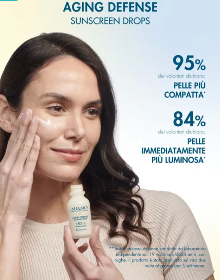 MIAMO Protocollo AntiOx Boost & Protect GF5-Glutathione Aox Booster Serum 30 ml + Aging Defense Sunscreen Drops SPF 50+ 10ml + Skin Defense Integratore 3 bustine