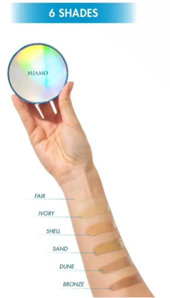 MIAMO Second Skin Mesh Fondotinta Cushion con SPF50 Colore Bronze 13,5g