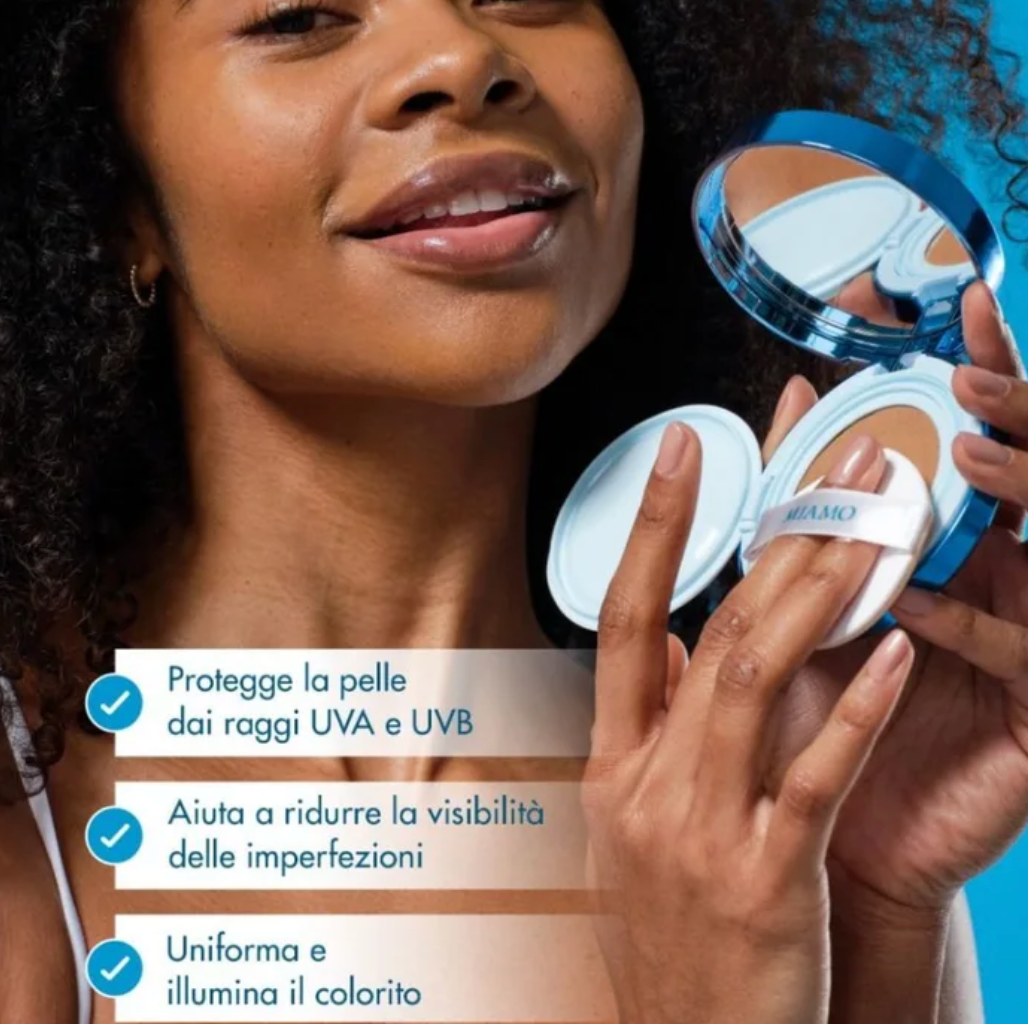 MIAMO Second Skin Mesh Fondotinta Cushion con SPF50 Colore Bronze 13,5g