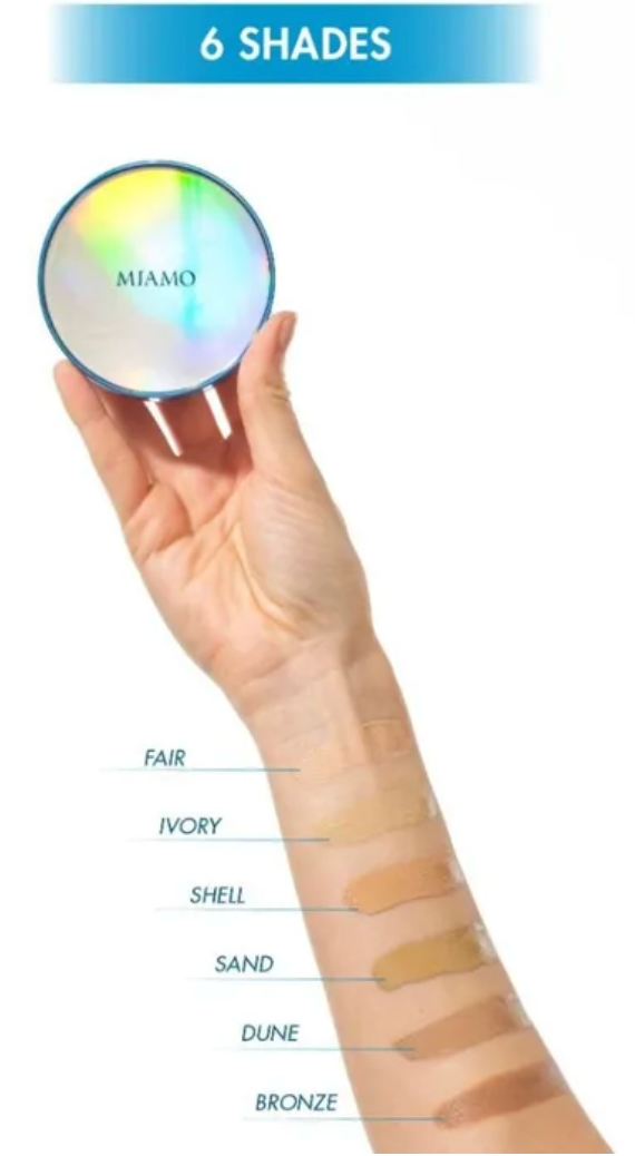 MIAMO Second Skin Mesh Fondotinta Cushion con SPF50 Colore Dune 13,5g