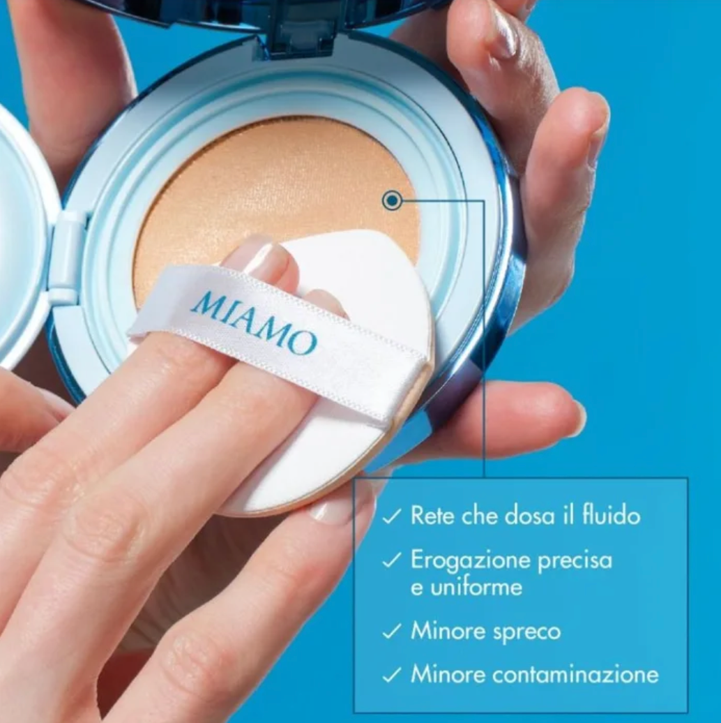 MIAMO Second Skin Mesh Cushion Foundation SPF 50 PA+++ Colore Fair, 13,5g