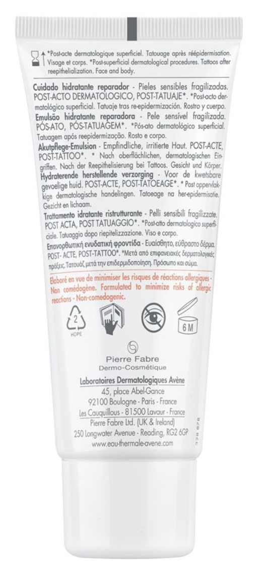 Eau Thermale Avène Cicalfate+ Trattamento Idratante Ristrutturante, Post-Chirurgia, Tatuaggio, 40ml