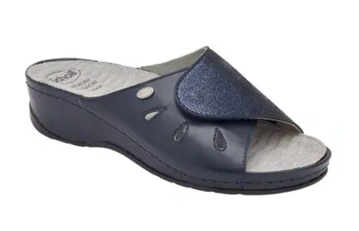 Scholl Calzatura Nives Lam Synth + Printed Suede W Navy Blue 37
