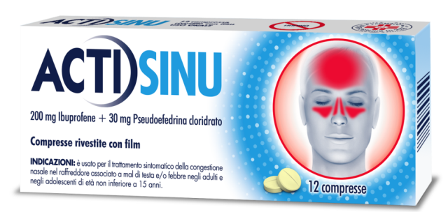 ACTISINU*12 cpr rivestite 200 mg + 30 mg