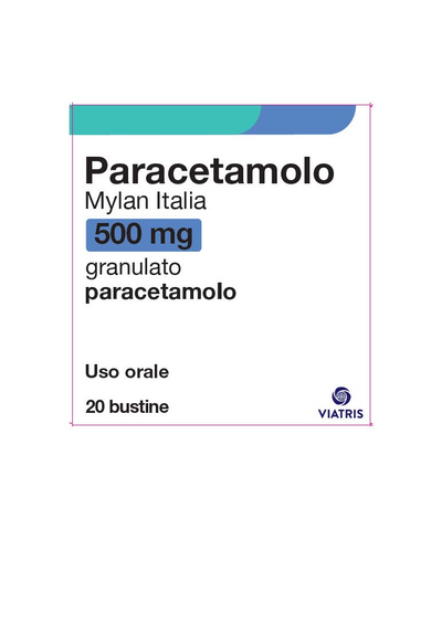 PARACETAMOLO (MYLAN ITALIA)*orale grat 20 bust 500 mg