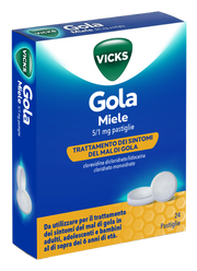 VICKS GOLA*24 pastiglie 5 mg + 1 mg miele