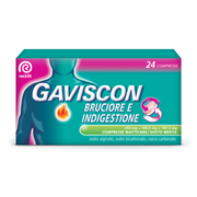 GAVISCON BRUCIORE E INDIGESTIONE*24 cpr mast 187,5 mg + 106,5 mg + 250 mg gusto menta