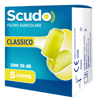 SCUDO FILTRO AURICOLARE CLASSICO SNR 36 DB 7-12MM 5 PAIA
