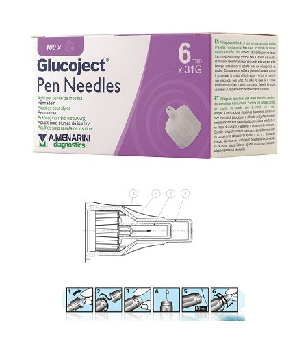 AGO PER PENNA DA INSULINA GLUCOJECT LUNGHEZZA 6 MM GAUGE 31100 PEZZI - AGO PER PENNA DA INSULINA GLUCOJECT LUNGHEZZA 6 MM GAUGE 31100 PEZZI