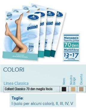 SAUBER COLLANT 70 DENARI MAGLIA LISCIA N BEIG 1 LINEA CLASSICA