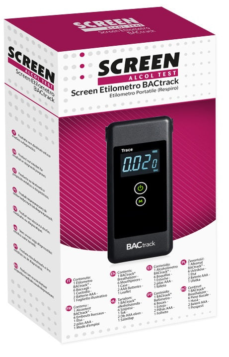 SCREEN ALCOL TEST SCREEN ETILOMETRO BACTRACK