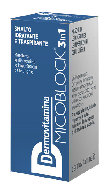 DERMOVITAMINA MICOBLOCK 3 IN 1 SMALTO IDRATANTE E TRASPIRANTE BLU 5 ML - DERMOVITAMINA MICOBLOCK 3 IN 1 SMALTO IDRATANTE E TRASPIRANTE BLU 5 ML