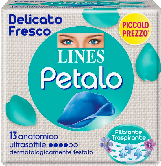 LINES PETALO BLU ASSORBENTE ANATOMICO 13 PEZZI - LINES PETALO BLU ASSORBENTE ANATOMICO 13 PEZZI