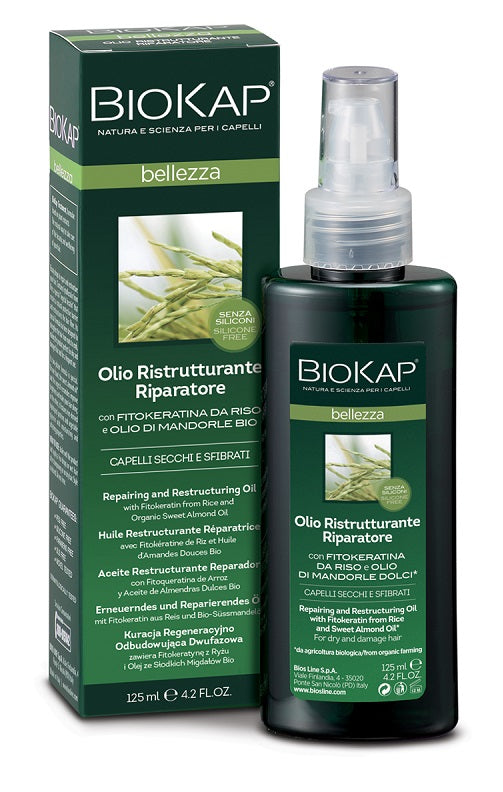 BIOKAP BELLEZZA OLIO RISTRUTTURANTE RIPARATORE 125 ML BIOSLINE - BIOKAP BELLEZZA OLIO RISTRUTTURANTE RIPARATORE 125 ML BIOSLINE