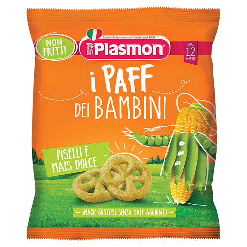 PLASMON DRY SNACK PAFF PISELLI-MAIS 15 G - PLASMON DRY SNACK PAFF PISELLI-MAIS 15 G