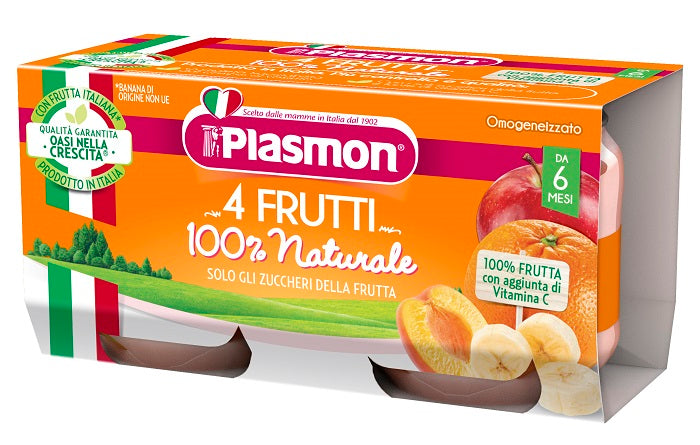 PLASMON OMOGENEIZZATO 4 FRUTTI 2 X 80 G - PLASMON OMOGENEIZZATO 4 FRUTTI 2 X 80 G