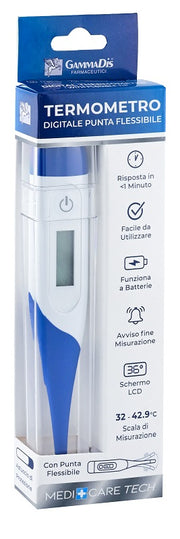 TERMOMETRO DIGITALE PUNTA FLESSIBILE CON CUSTODIA PROTETTIVAMEDICARE