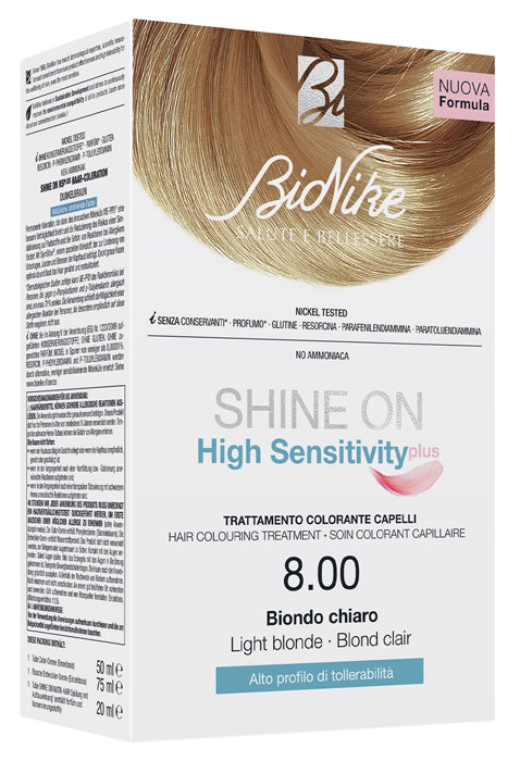 SHINE ON HIGH SENSITIVITY PLUS BIONDO CHIARO 8,00 RIVELATOREIN CREMA 75 ML + CREMA COLORANTE 50 ML - SHINE ON HIGH SENSITIVITY PLUS BIONDO CHIARO 8,00 RIVELATOREIN CREMA 75 ML + CREMA COLORANTE 50 ML