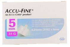 AGO PER PENNA DA INSULINA ACCU-FINE PEN NEEDLE ACCU-CHEK GAUGE 31 X 5MM 100 PEZZI - AGO PER PENNA DA INSULINA ACCU-FINE PEN NEEDLE ACCU-CHEK GAUGE 31 X 5MM 100 PEZZI