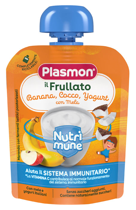 PLASMON NUTRI-MUNE BANANA/COCCO/YOGURT CON MELA 85 G - PLASMON NUTRI-MUNE BANANA/COCCO/YOGURT CON MELA 85 G