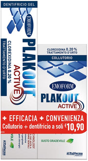 EMOFORM PLAK OUT ACTIVE CLOREXIDINA 0,20% COLLUTORIO 200 ML+ DENTIFRICIO 75 ML