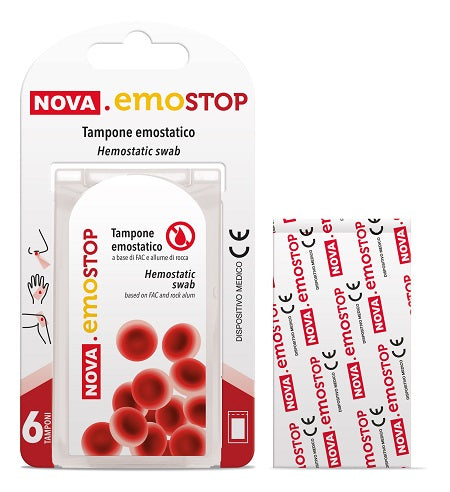 NOVA EMOSTOP TAMPONE EMOSTATICO 6 PEZZI - NOVA EMOSTOP TAMPONE EMOSTATICO 6 PEZZI