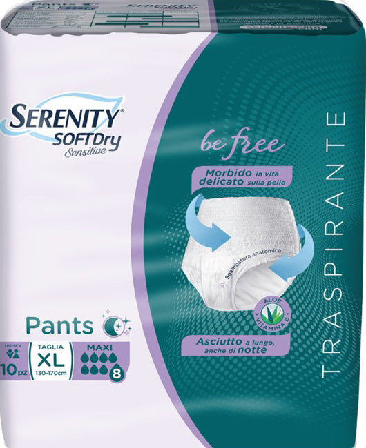 SERENITY PANTS SD SENSITIVE BE FREE MAXI XL 10 PEZZI - SERENITY PANTS SD SENSITIVE BE FREE MAXI XL 10 PEZZI