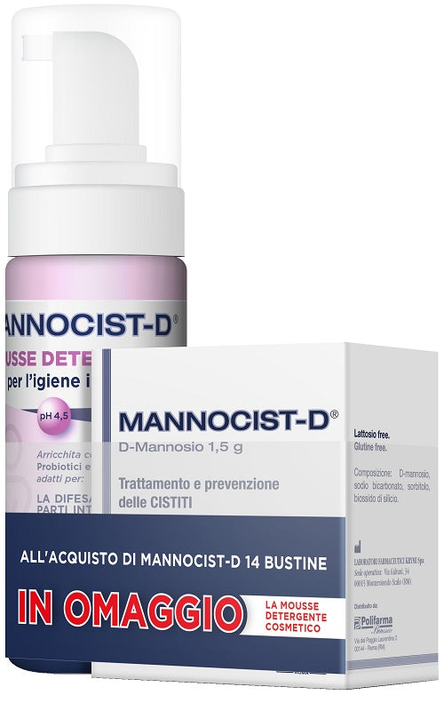 MANNOCIST-D 14 BUSTE + MANNOCIST-D MOUSSE DETERGENTE ANTIBATTERICO 150 ML IN OMAGGIO - MANNOCIST-D 14 BUSTE + MANNOCIST-D MOUSSE DETERGENTE ANTIBATTERICO 150 ML IN OMAGGIO