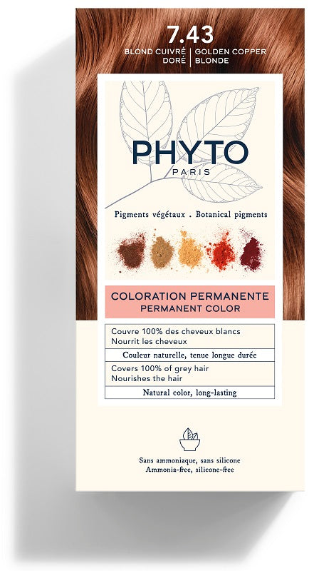 COLOR KIT 7,43 BIONDO RAMATO DORATO LATTE RIVELATORE 50 ML +CREMA COLORANTE 50 ML + MASCHERA PROTETTIVA COLORE 12 ML +GUANTI