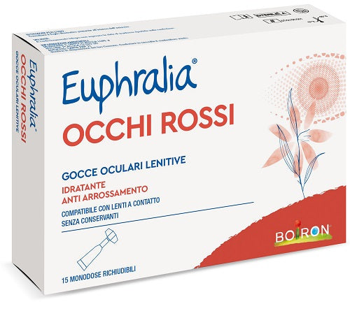 GOCCE OCULARI LENITIVE EUPHRALIA OCCHI ROSSI 15 FLACONCINI MONODOSE 0,5 ML - GOCCE OCULARI LENITIVE EUPHRALIA OCCHI ROSSI 15 FLACONCINI MONODOSE 0,5 ML