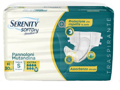 SERENITY PANNOLONE MUTANDINA SD SENSITIVE EXTRA TAGLIA S 30PEZZI