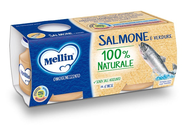 MELLIN OMOGENEIZZATO DI SALMONE E VERDURE 4 X 80 G - MELLIN OMOGENEIZZATO DI SALMONE E VERDURE 4 X 80 G