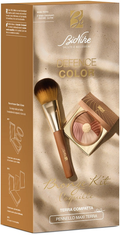 DEFENCE COLOR BRONZE KIT 2025 TERRA COMPATTA 211 COQUILLE +PENNELLO MAXI TERRA - DEFENCE COLOR BRONZE KIT 2025 TERRA COMPATTA 211 COQUILLE +PENNELLO MAXI TERRA