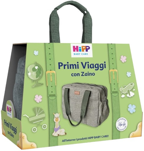 HIPP COFANETTO PRIMI VIAGGI LATTE IDRATANTE 350 ML + SHAMPOODELICATO 200 ML + SALVIETTINE DELICATE&NUTRIENTI 48 PEZZI +BAGNO DELICATO 350 ML + ZAINO HIPP