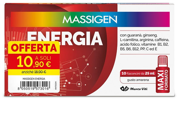 MASSIGEN ENERGIA 10 FLACONCINI DA 25 ML 10,90 E